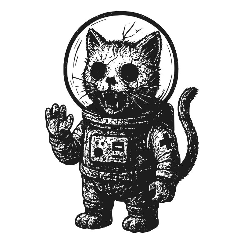 Chat astronaute dans la conception de tatouage