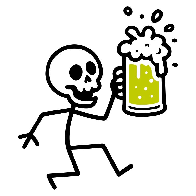 Skeleton Beer Drinking