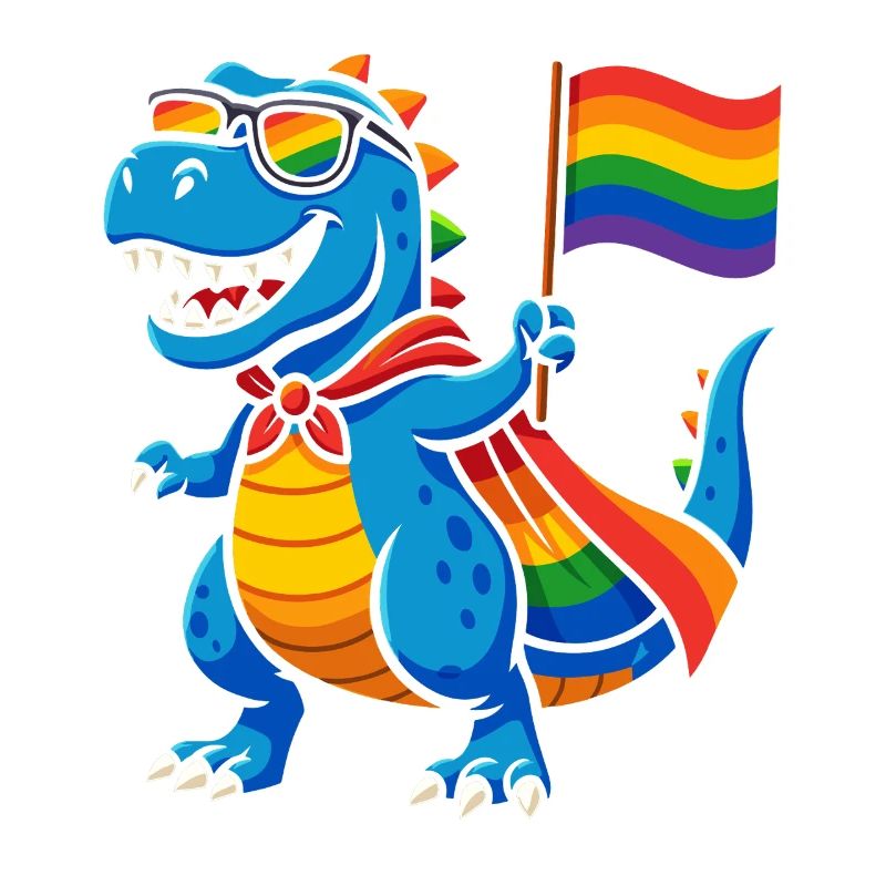 Pride Dino with Rainbow Cape