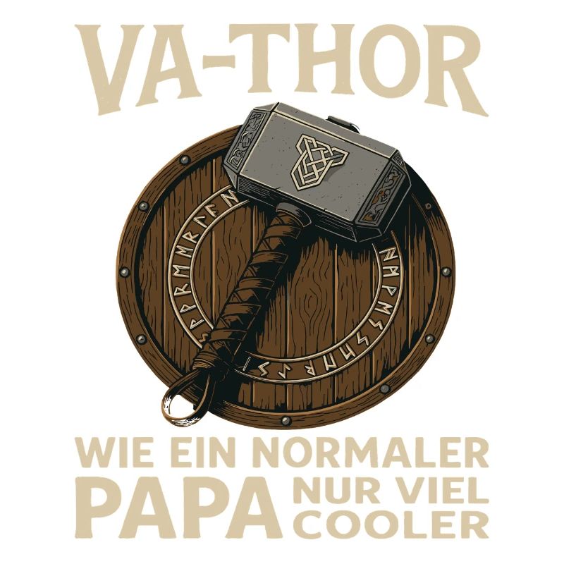 VA-THOR – Papa Design mit Mjölnir & Runen