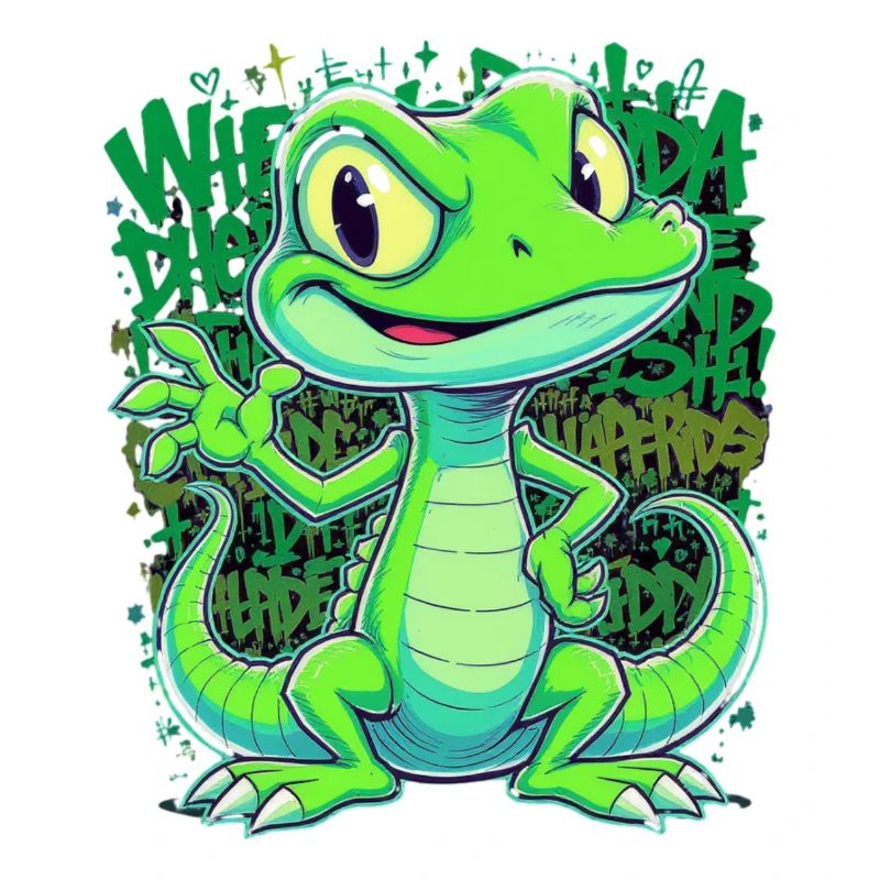 Fröhliche Echse – Witziger Comic Style