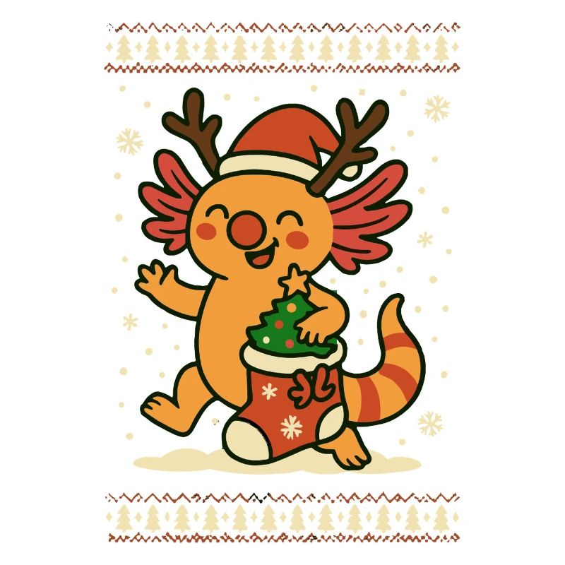 Weihnachts Axolotl im Strickmuster