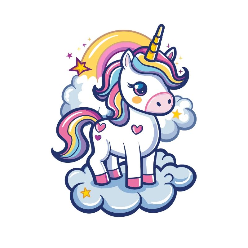 Magischer Einhorn-Traum mit Regenbogen