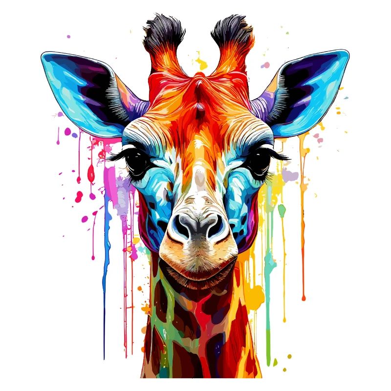 Lebendige Giraffe Farbexplosion