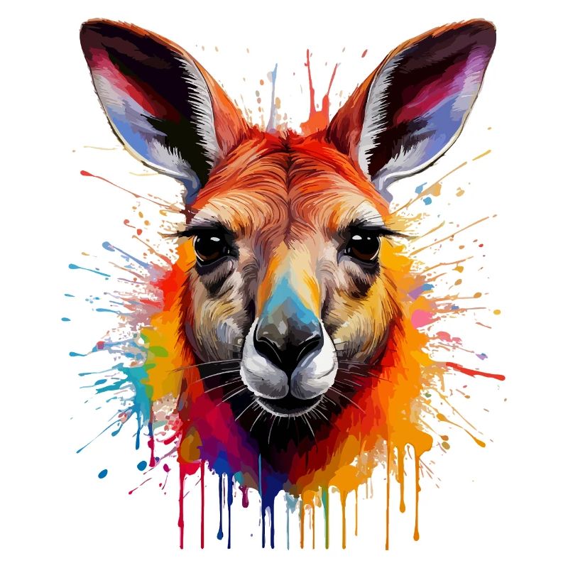 Känguru Farbexplosion Portrait