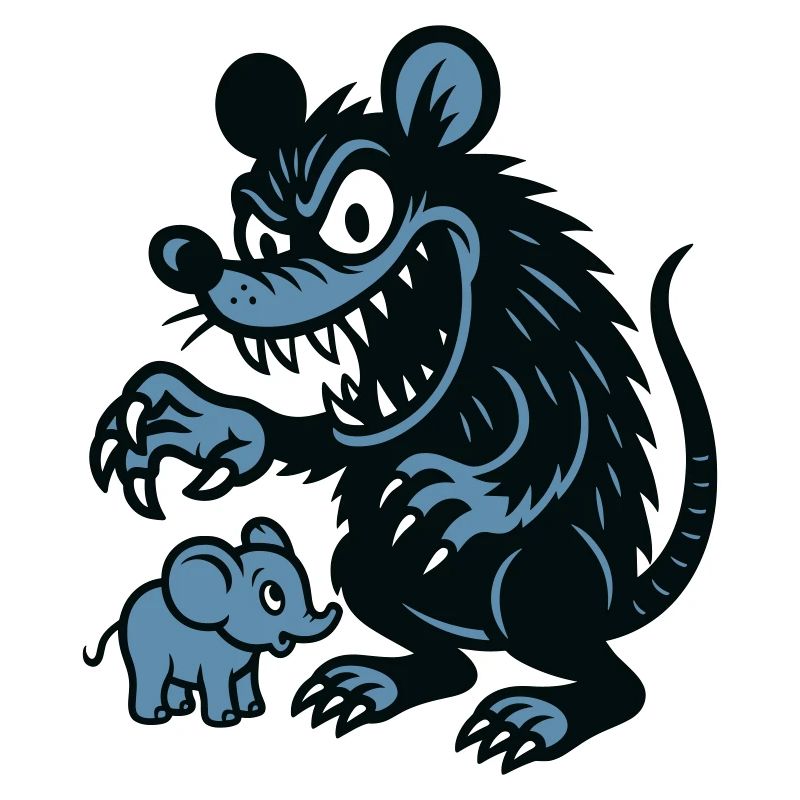 Rat géant et petit éléphant