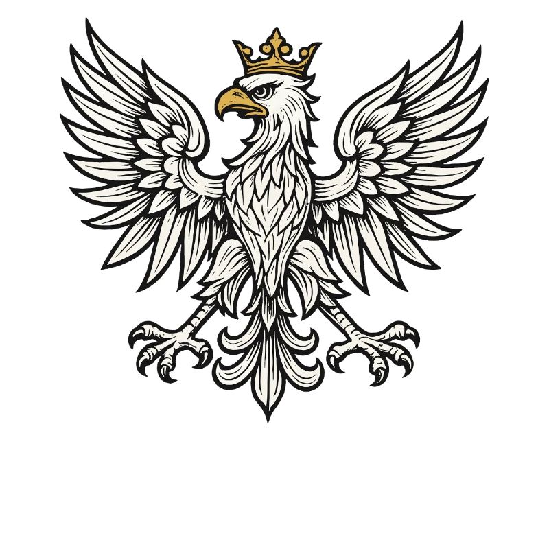 Poland White Eagle Minimal Heraldic Design