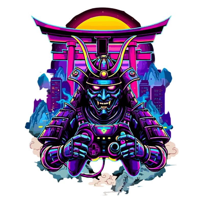 Manette de jeu Samurai Mask Sythwave gaming