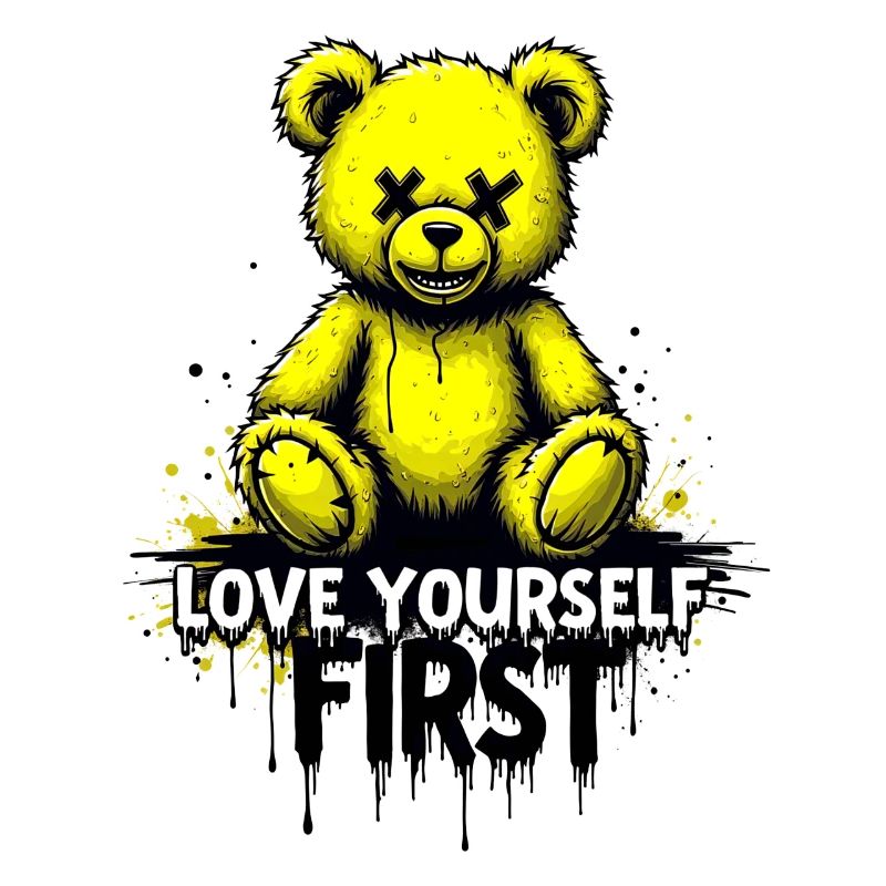 Aime-toi d’abord Teddy Bear Graffiti