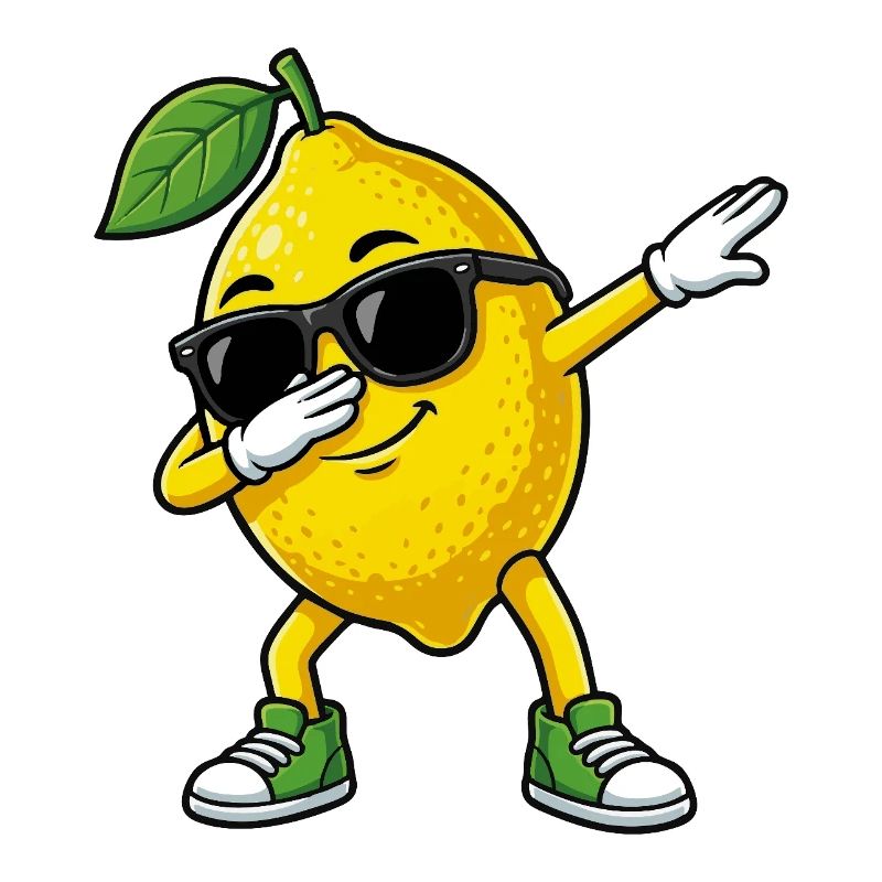 Dessin animé Dun Citron dans la pose Dab