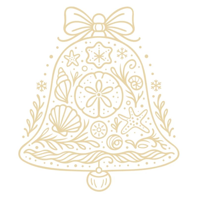 Maritime Christmas Bell with Shells & Starfish