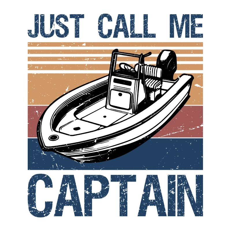 Bateau rétro vintage appelez-moi simplement capitaine