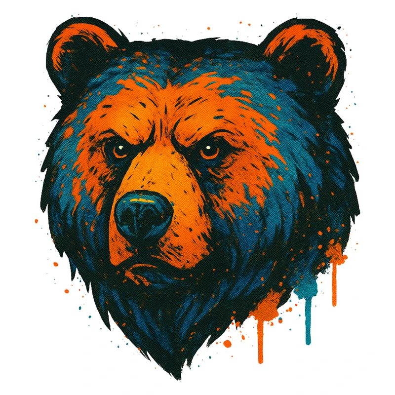 Neon Bear Pop Art