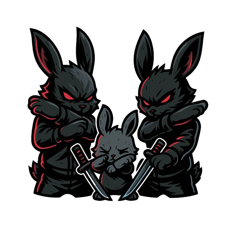 Ninja Dabbing, Lapin avec des katanas