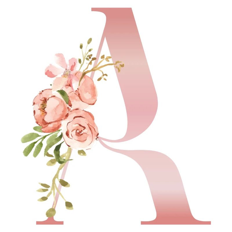 Monogram A Pastel Floral