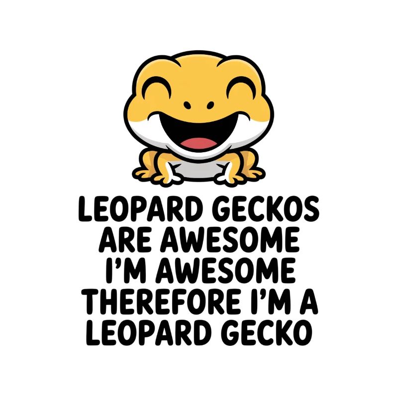 Cheerful Leopardgecko Meme on Black