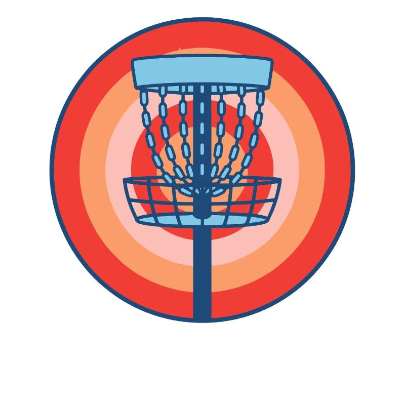 Disc Golf Basket Scène rétro du disc golf volant