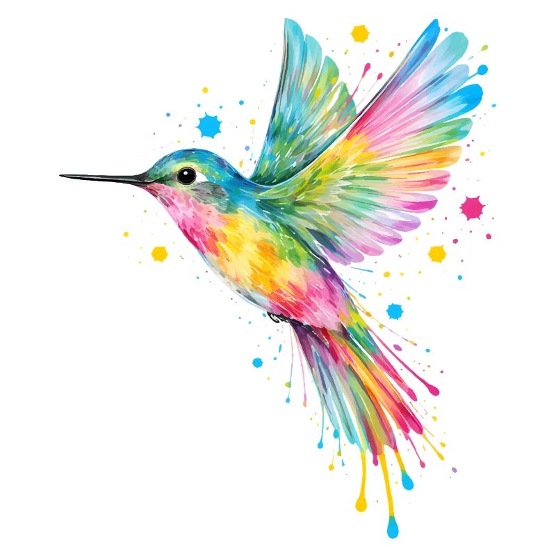 Farbenfroher Kolibri – Graffiti Vogelkunst