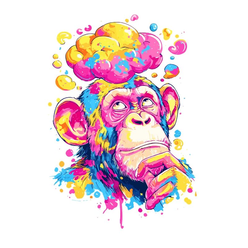 Singe coloré des Couleurs Rush