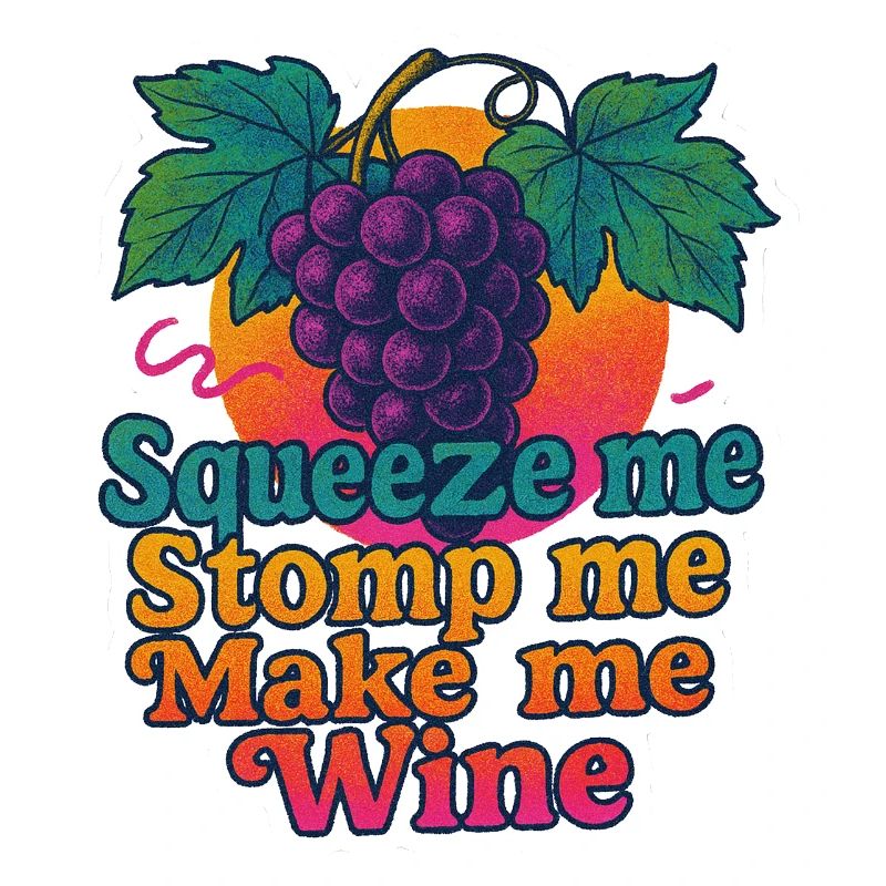 Grapes Squeeze Stomp Make Wine