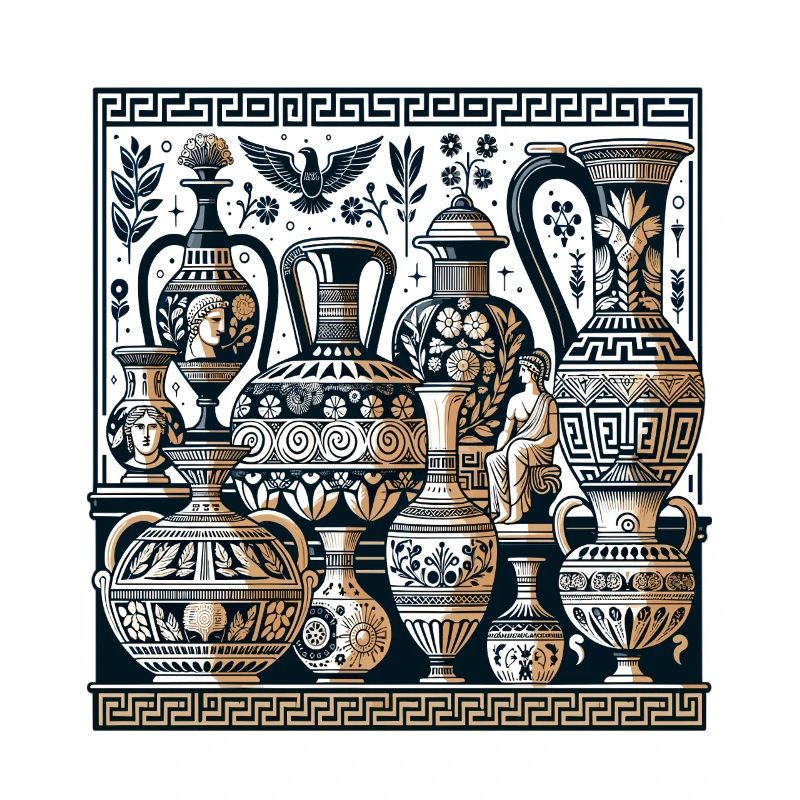 Ancient Vase Ornaments Greek Patterns