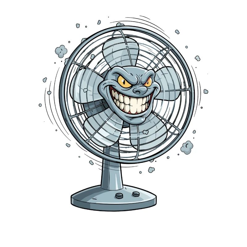 Grimmiger Ventilator Cartoon