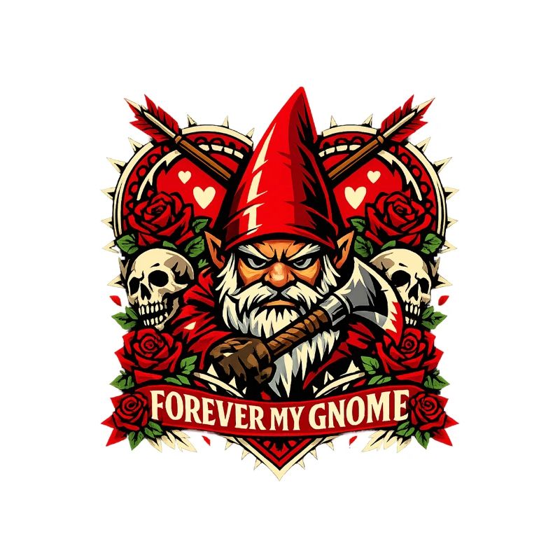 Evil Gnome, Dark Gnome, Goth Gnome, Funny Gnome