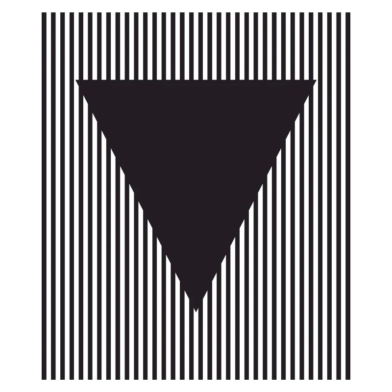 Inverted Triangle on Striped Field