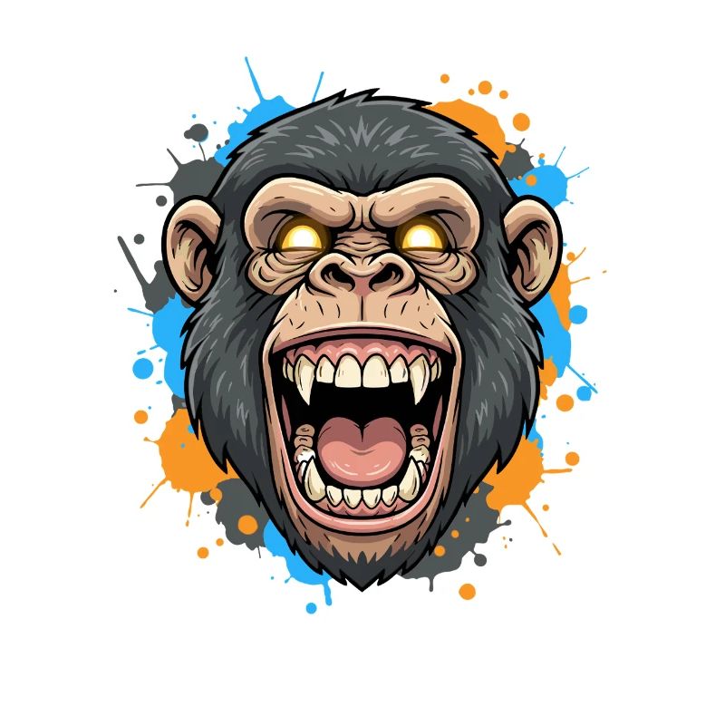 Schreiender Gorillakopf Splash