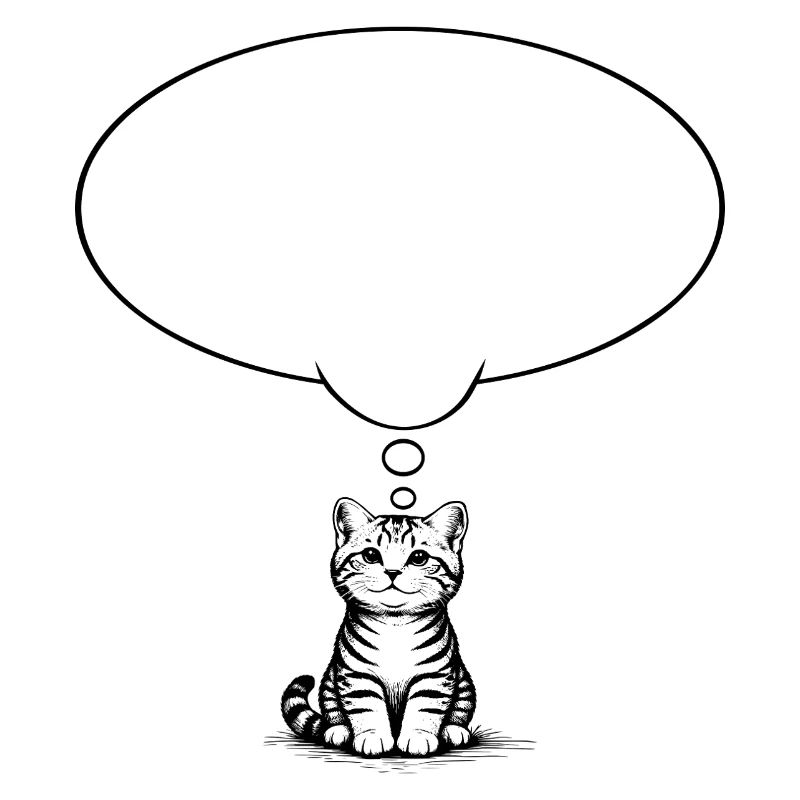 Katzenbaby_sitzend_mit_Denkblase