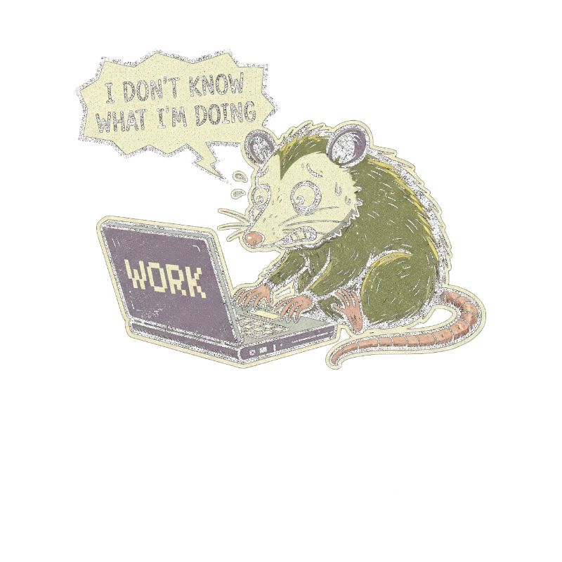 Confused rat at laptop while working