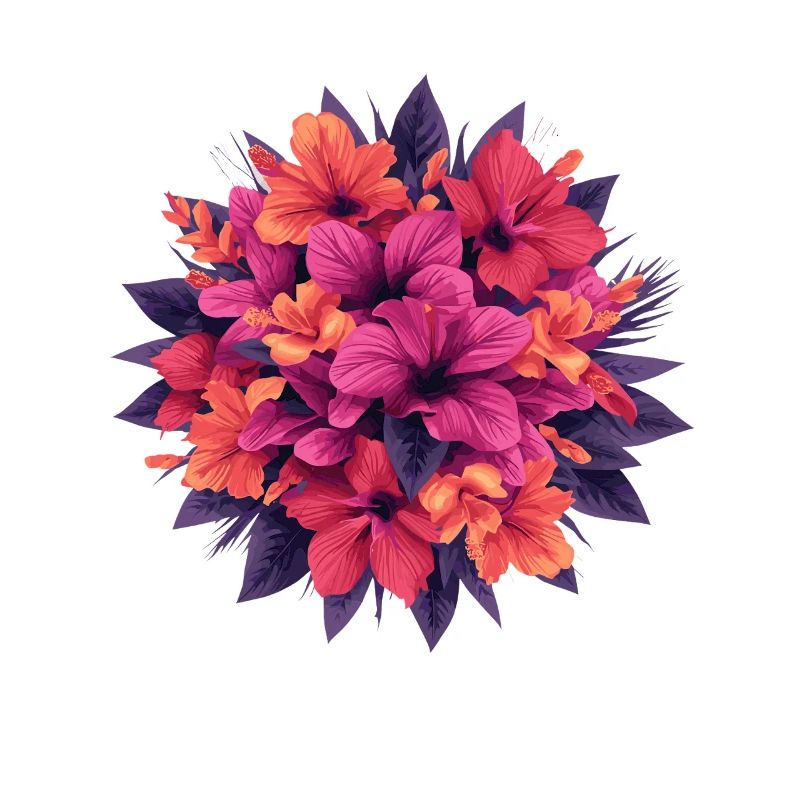Bouquet de fleurs de feu d’hibiscus