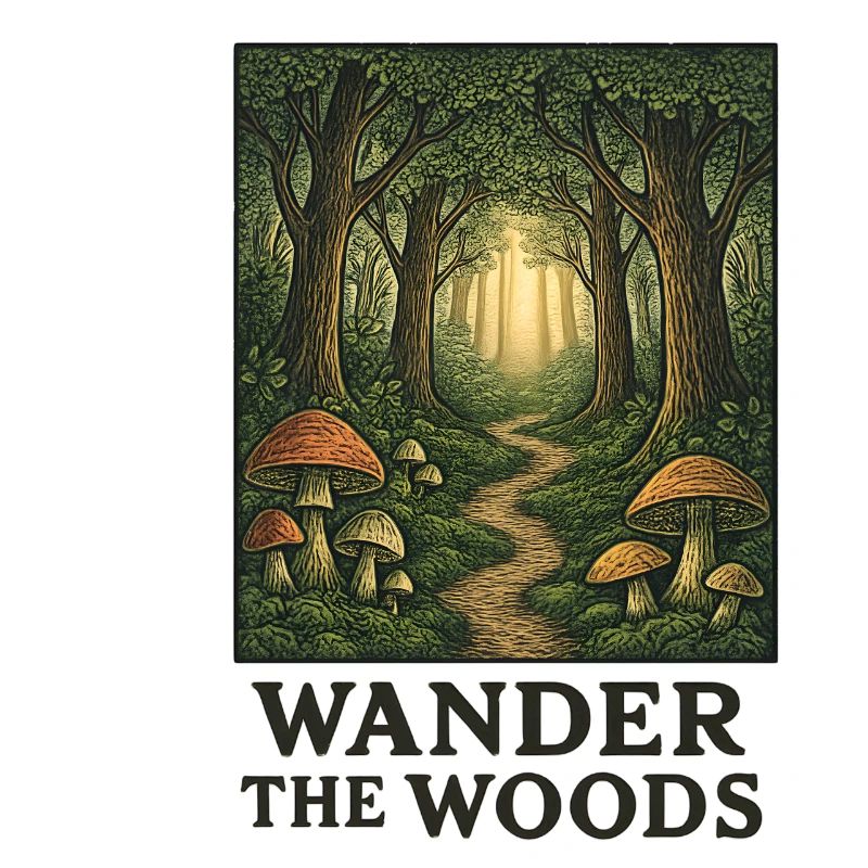 Forest path of hikers