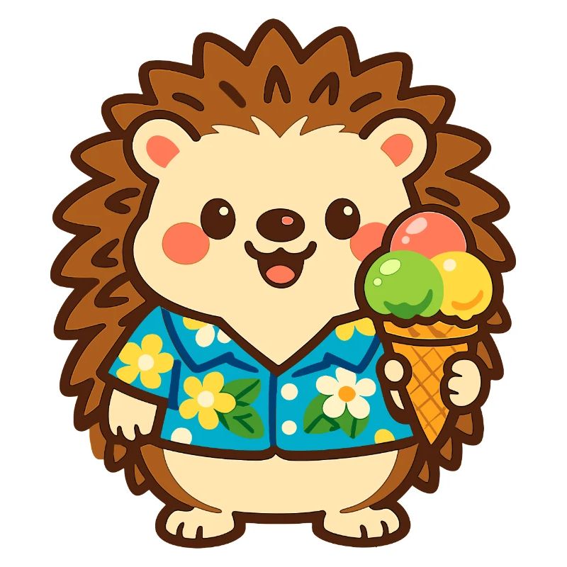 Igel mit Eis im Hawaii-Stil