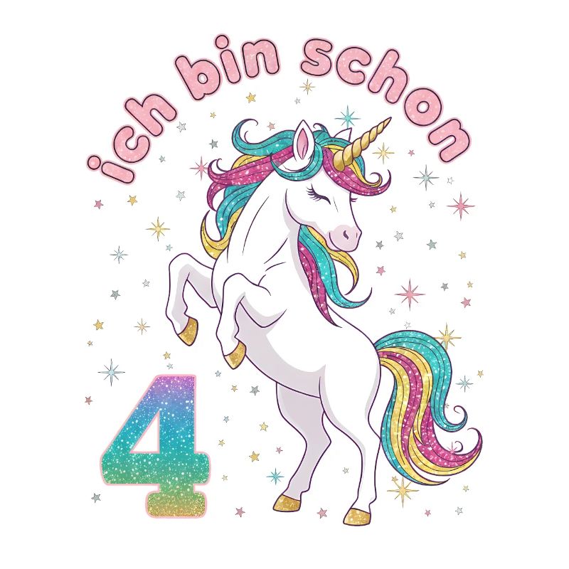 4. Geburtstag Einhorn Mädchen Ich bin schon 4