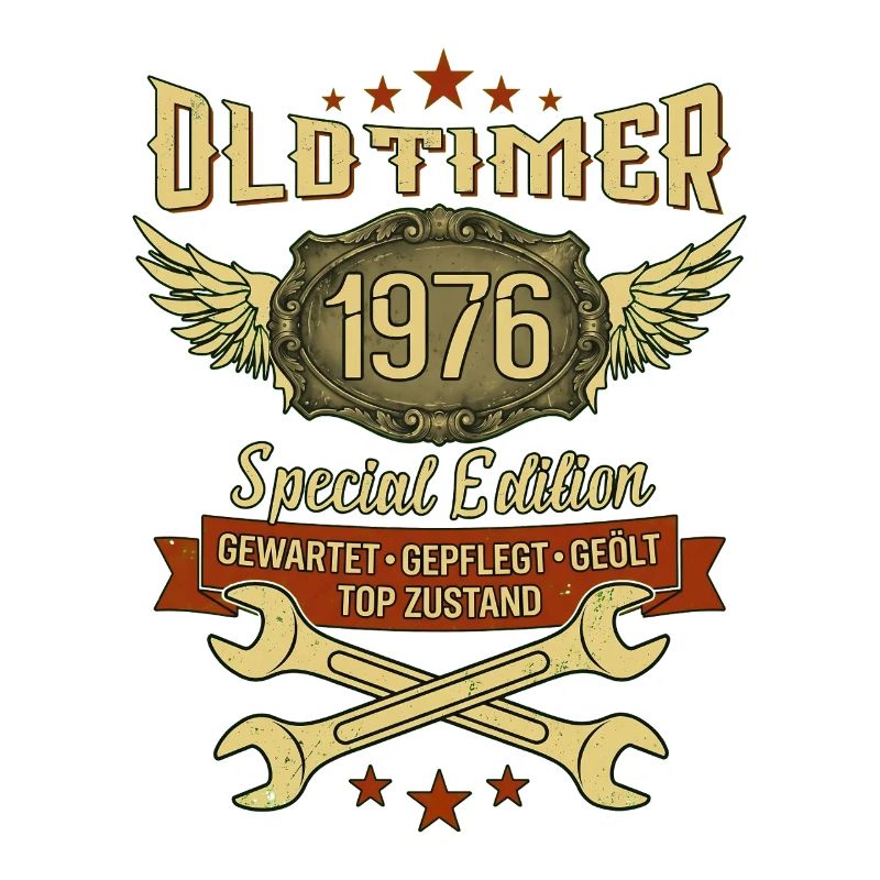 Oldtimer 1976 50. Geburtstag Mechaniker