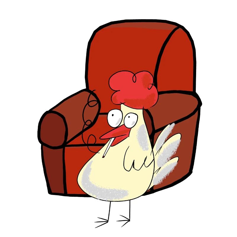 Feierabend Huhn Raucher Zigarette Pause