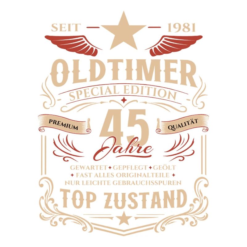 45. Geburtstag Geschenk Mann Oldtimer Vintage 1981