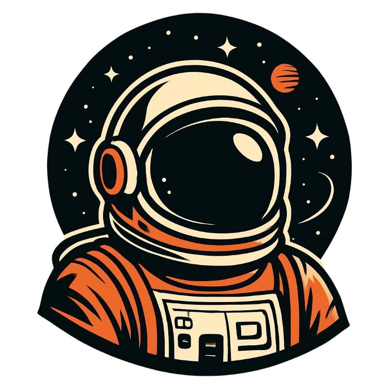 Orange astronaut in space