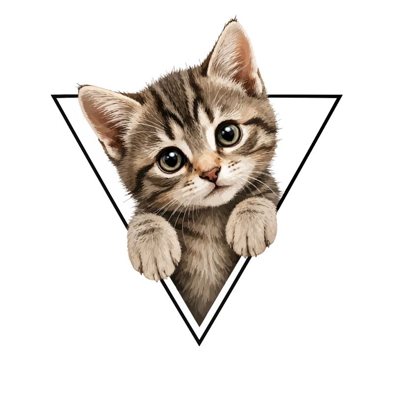 Kitten in the triangle