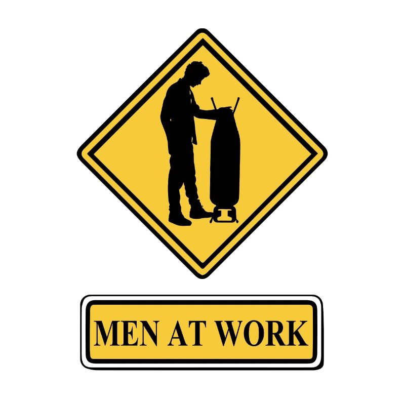 Men at work gift idea men doing housework ironing