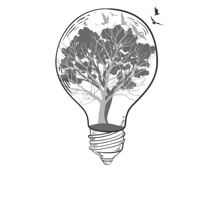 Lightbulb Trees Black White