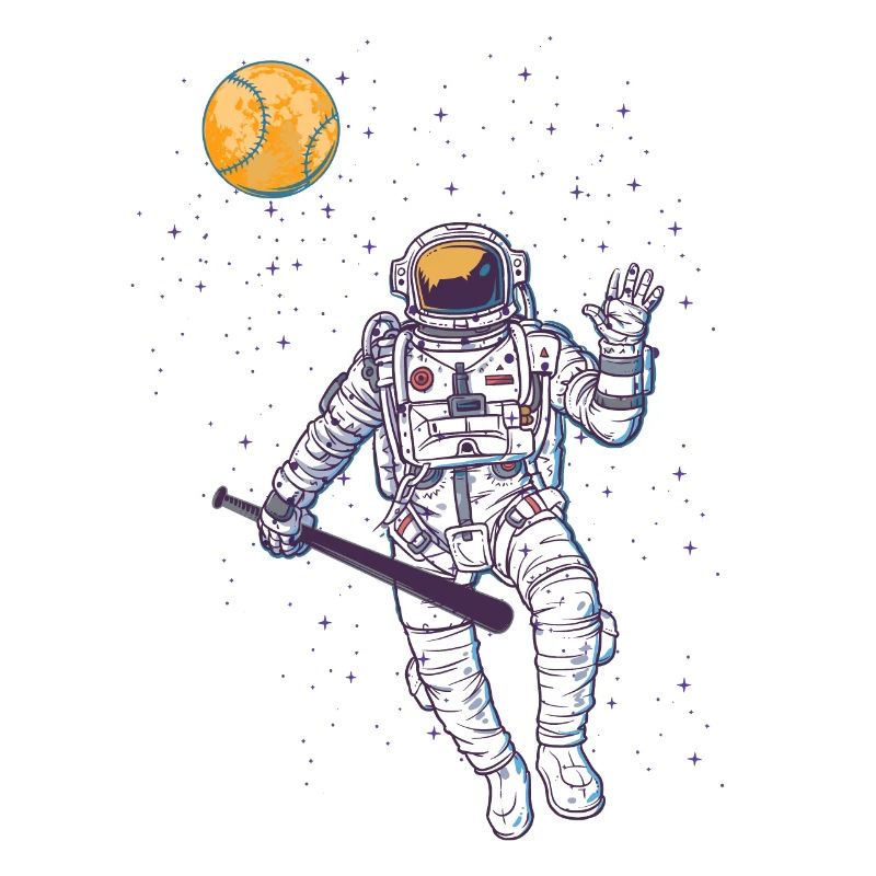 Astronaut, outer space, baseball, gift, moon
