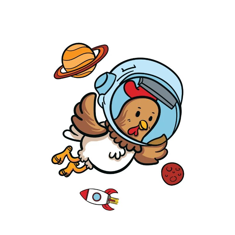 Chicken Rooster Chick Astronaut Dans l'espace cadeau