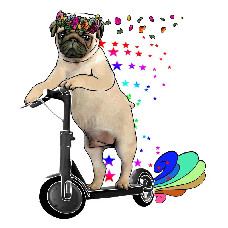 Mobylette avec couronne de fleurs sur Escooter Electricscooter