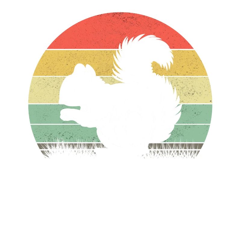 Retro Vintage Eichhoernchen Squirrel 70's Sunset