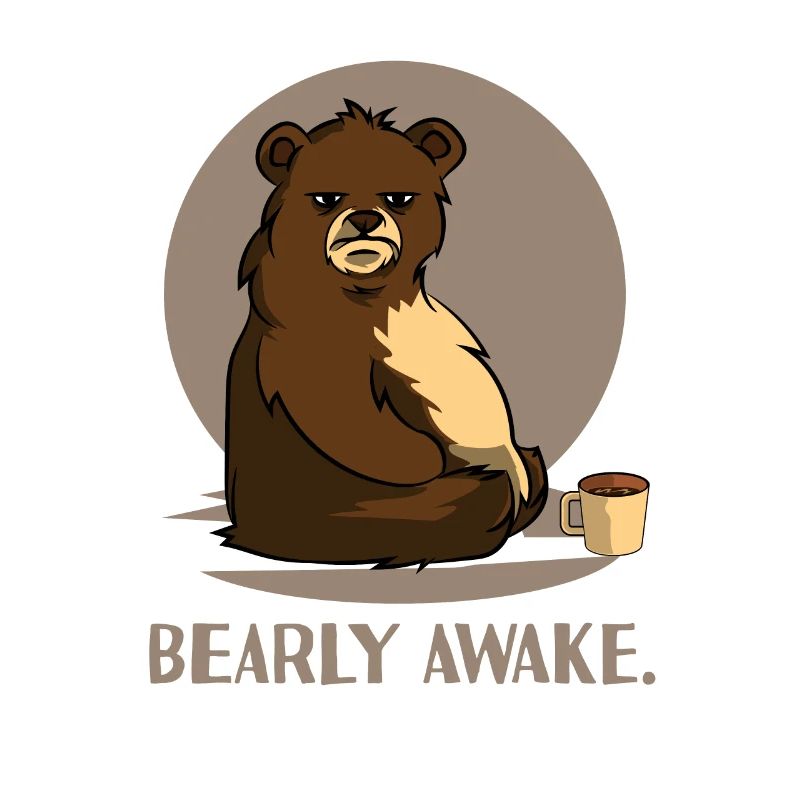 Bear Coffee Caffeine Long Sleeper Conception de blague fatiguée