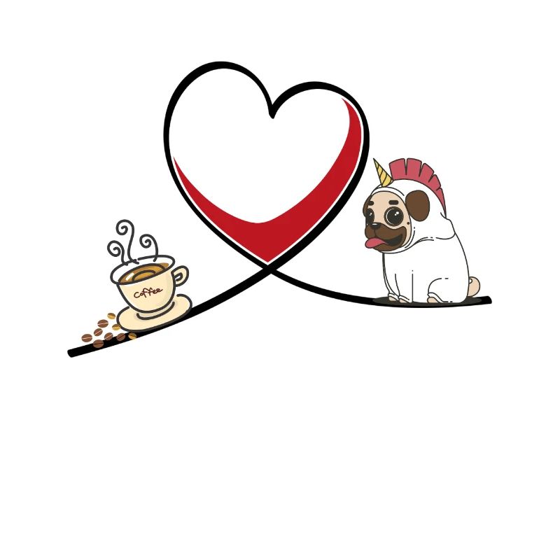 Kaffe Mops Coffee Pug Unicorn Einhorn