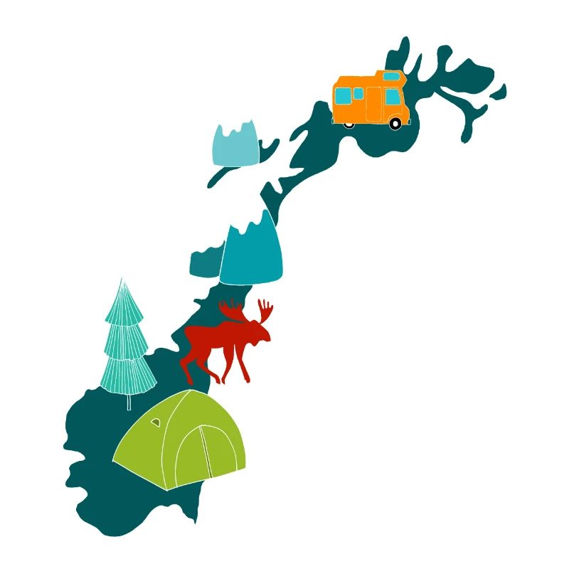 Norway Camping Map I Caravan Souvenir