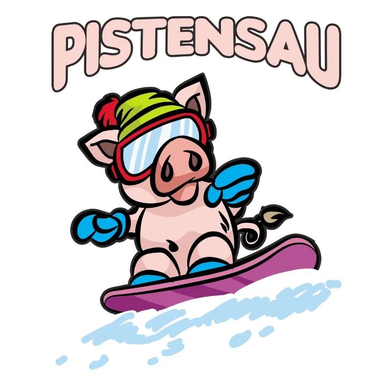 PISTENSAU Snowboard Pig Slopes Sau